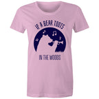 If A Bear Toots In The Woods, Trumpet Player - Womens T-shirt Pink Womens T-shirt animal Music Printed In Australia