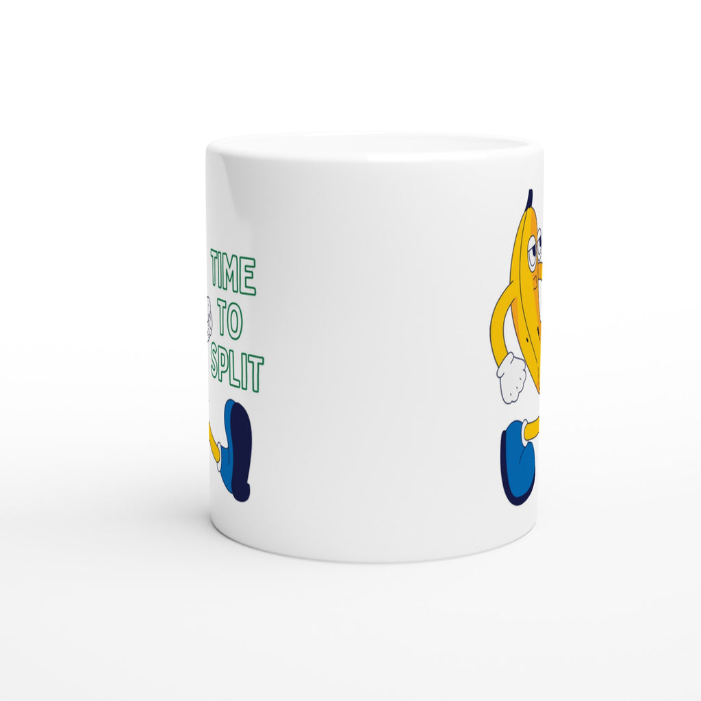 Banana, Time To Split - White 11oz Ceramic Mug White 11oz Mug food Funny Globally Fulfilled