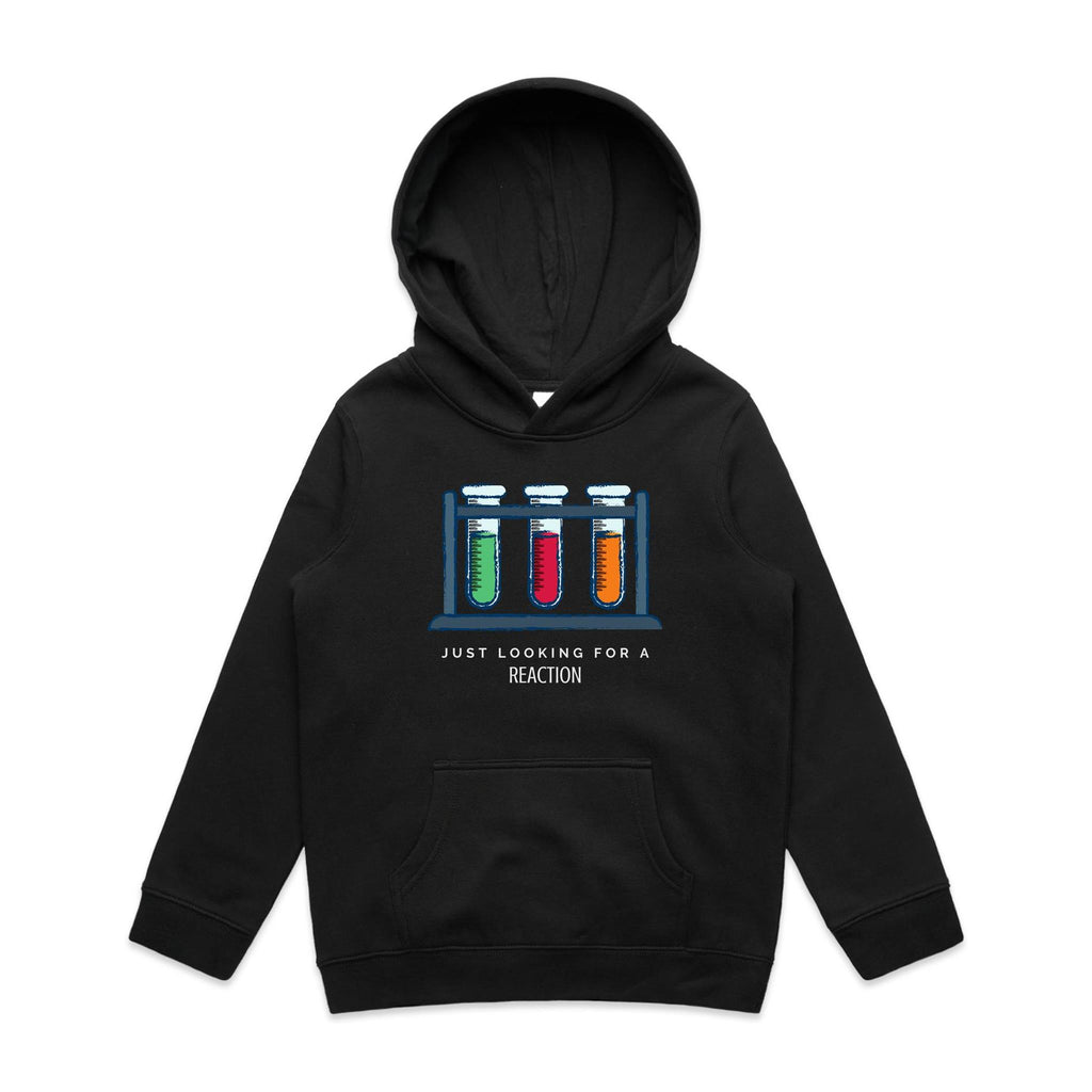 Test Tubes, Just Looking For A Reaction - Kids Hoodie Black Kids Hoodie Printed In Australia