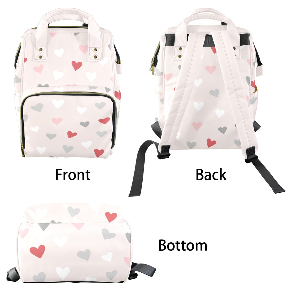 Pretty Hearts - Multi-Function Backpack, Nappy / Diaper Bag