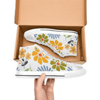 Vintage Boho Flowers Women's High Top Canvas Shoes Womens Classic High Top Shoes Plants Printed Offshore