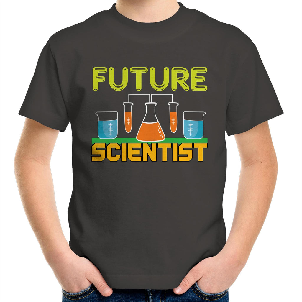 Future Scientist - Kids Youth T-Shirt Charcoal Kids Youth T-shirt Printed In Australia Science