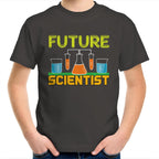 Future Scientist - Kids Youth T-Shirt Charcoal Kids Youth T-shirt Printed In Australia Science