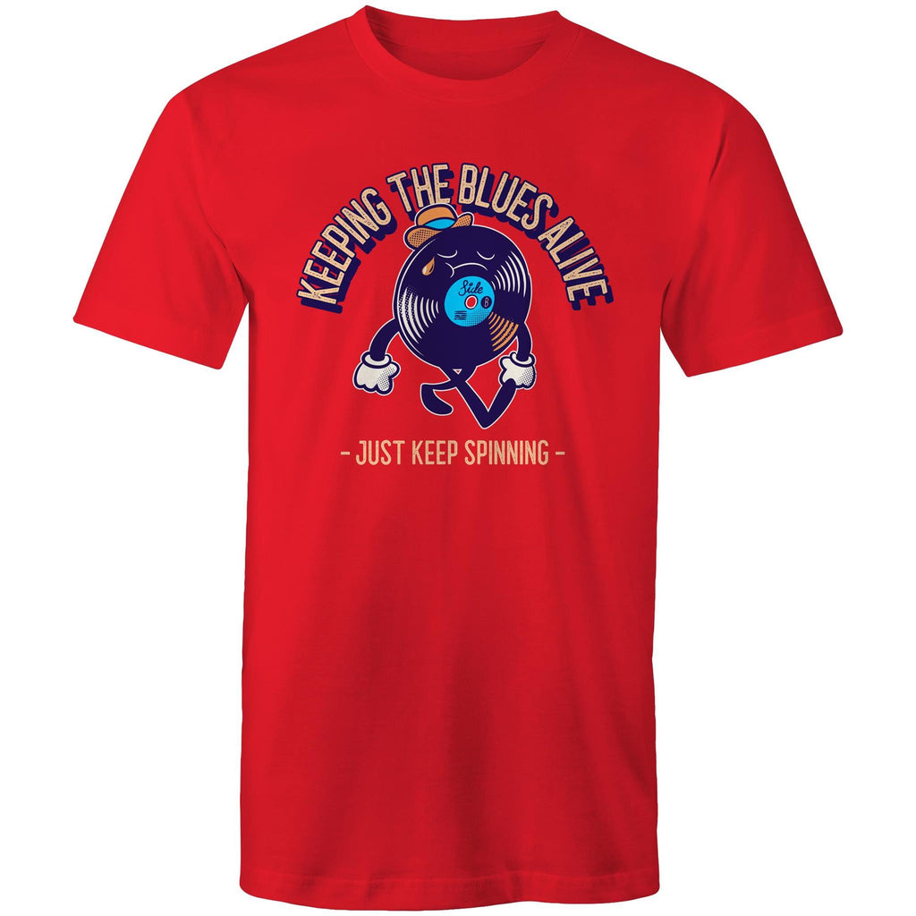 Keeping The Blues Alive - Mens T-Shirt Red Mens T-shirt Music Printed In Australia