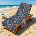 Space Arcade Beach Chair Towel Cover with Side Pockets