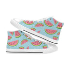 Pink Watermelon Kids High Top Canvas Shoes