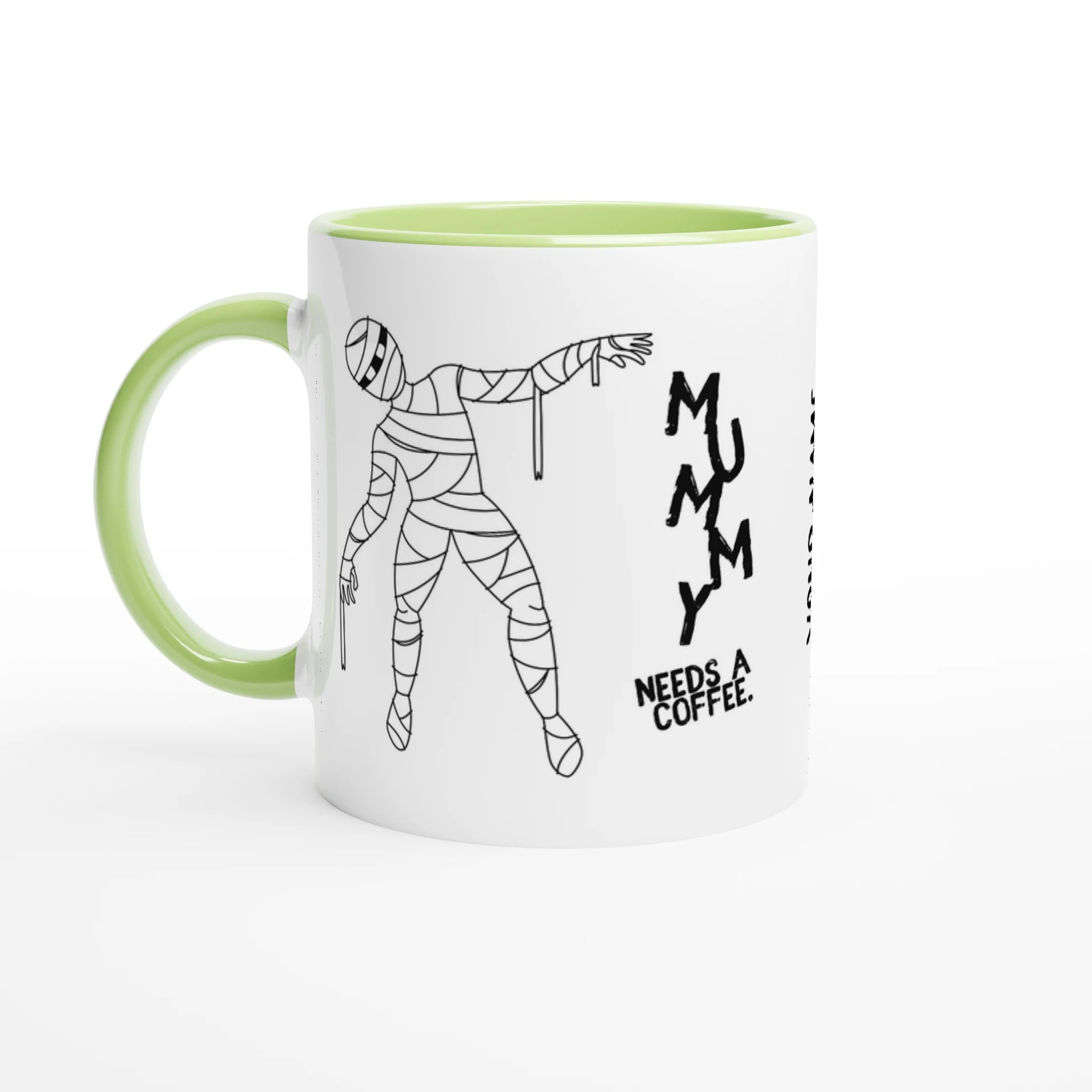 Personalised - Mummy Needs A Coffee - 11oz Ceramic Mug Ceramic Green Personalised 11oz Mug Globally Fulfilled Mum