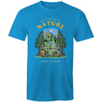 Be One With Nature, Skeletons - Mens T-Shirt Arctic Blue Mens T-shirt Environment Printed In Australia