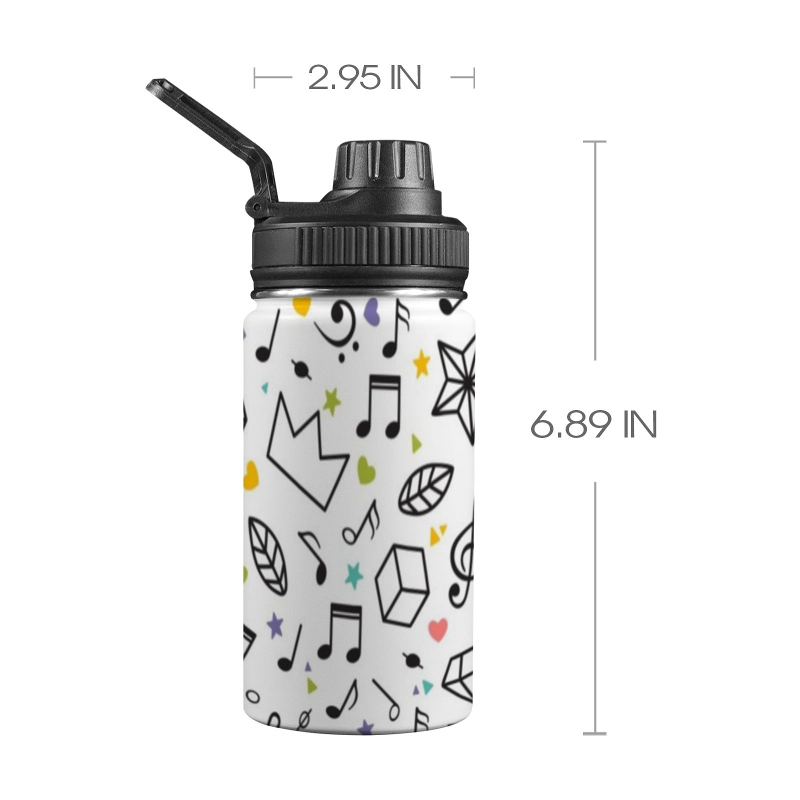 Music Time - Kids Water Bottle with Chug Lid (12 oz) One Size Kids Water Bottle with Chug Lid Music Printed Offshore