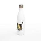 Cat Bass Player - White 17oz Stainless Steel Water Bottle White Water Bottle animal Globally Fulfilled Music