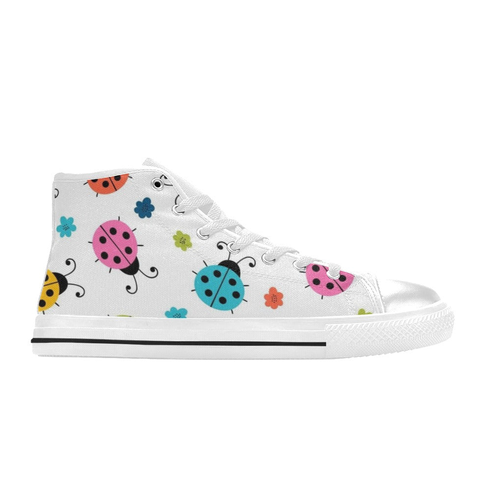 Ladybugs - Kids High Top Canvas Shoes