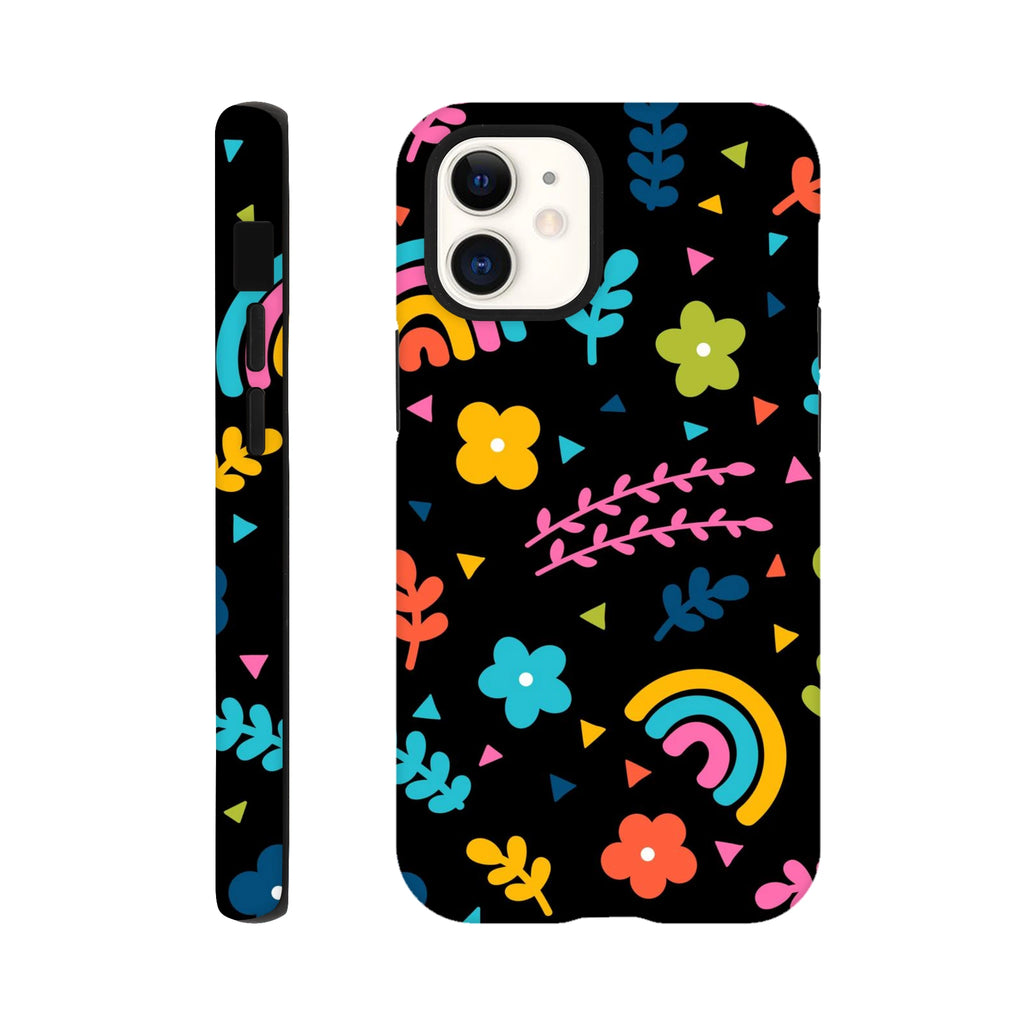 Bright Rainbow And Flowers - Apple iPhone Tough case iPhone 12 Mini iPhone Tough Case Globally Fulfilled Plants
