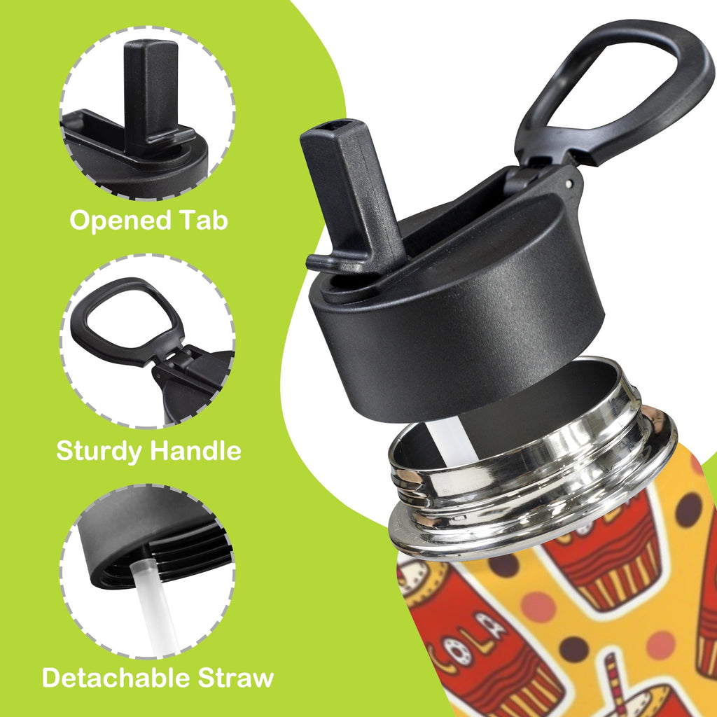 Cola 12oz Kids Water Bottle with Straw Lid