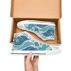 Ocean Waves - Men's High Top Canvas Shoes