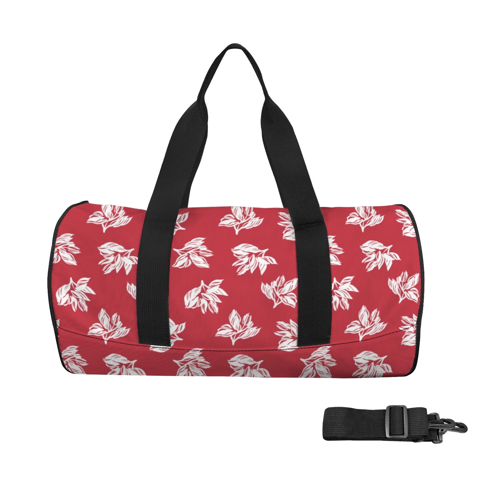 Red Retro Foliage Duffle Bag one size Duffle Bag Printed Offshore