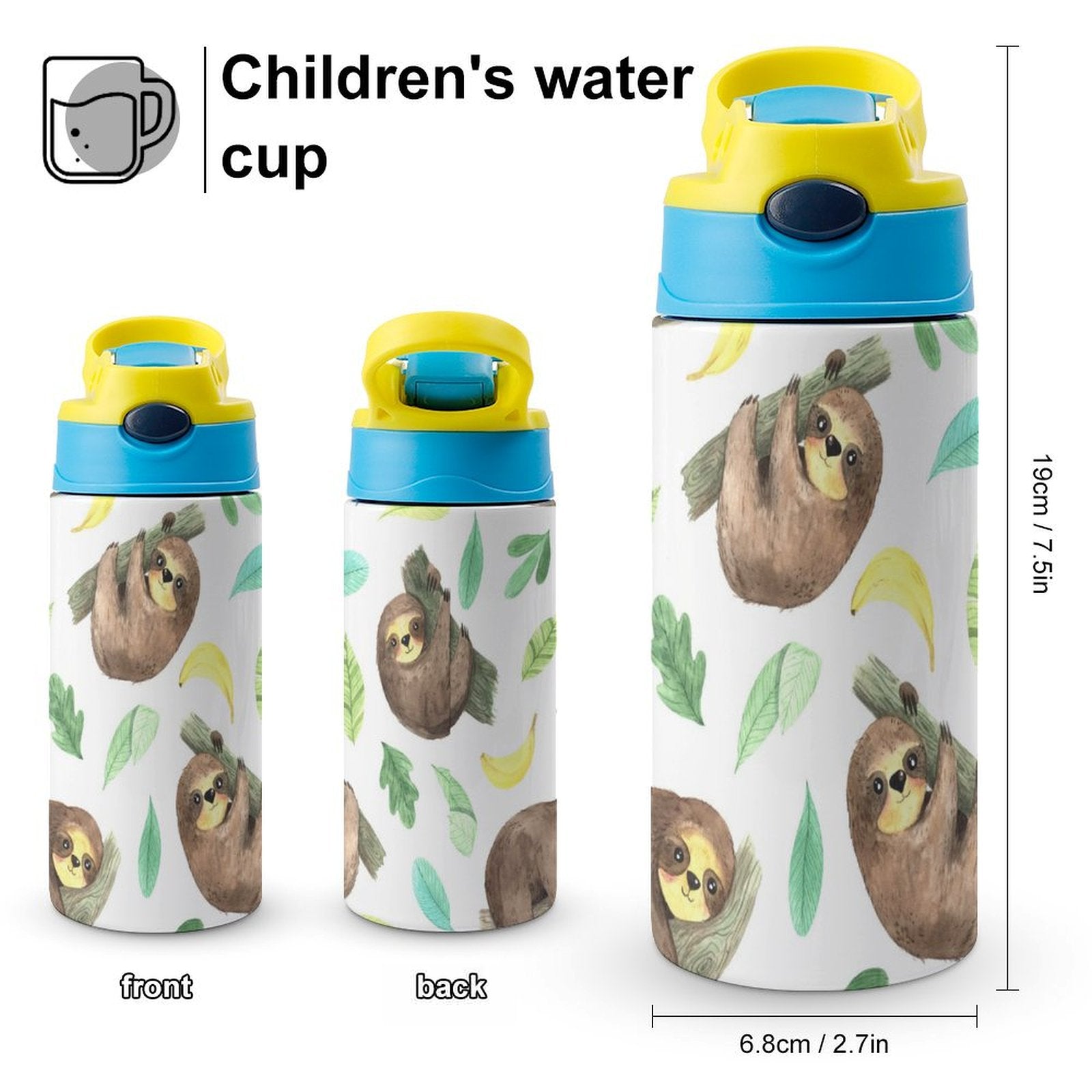 Sloths - Little Kids Water Bottle Little Kids Water Bottle animal Printed Offshore
