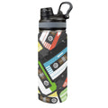 Cassette Tapes - Insulated Water Bottle with Dual-Use Lid (18oz) One Size Insulated Water Bottle with Dual-Use Lid (18oz) Music Printed Offshore Retro