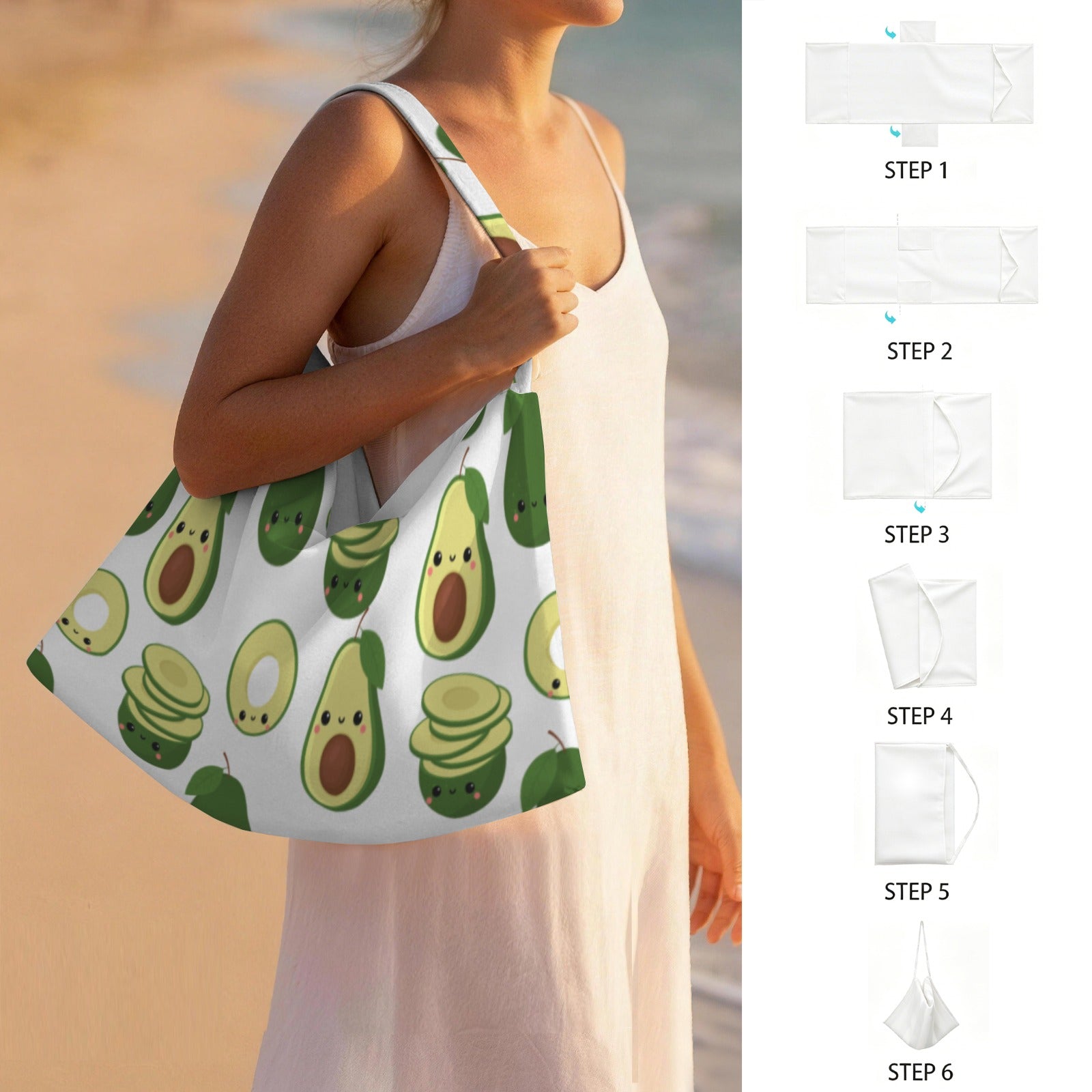 Cute Avocados Beach Chair Towel Cover with Side Pockets