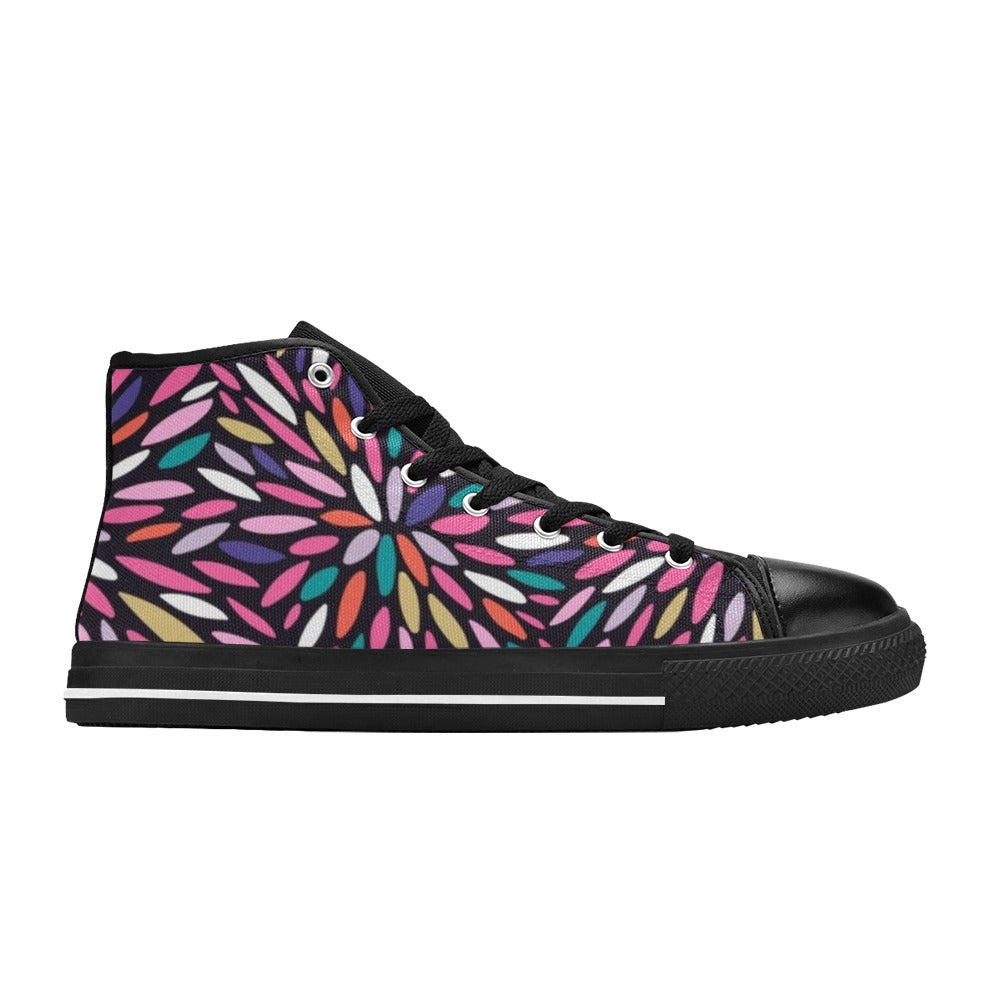 Colour Burst - Kids High Top Canvas Shoes