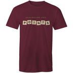Scrabbling For Points - Mens T-Shirt Burgundy Mens T-shirt Games Printed In Australia