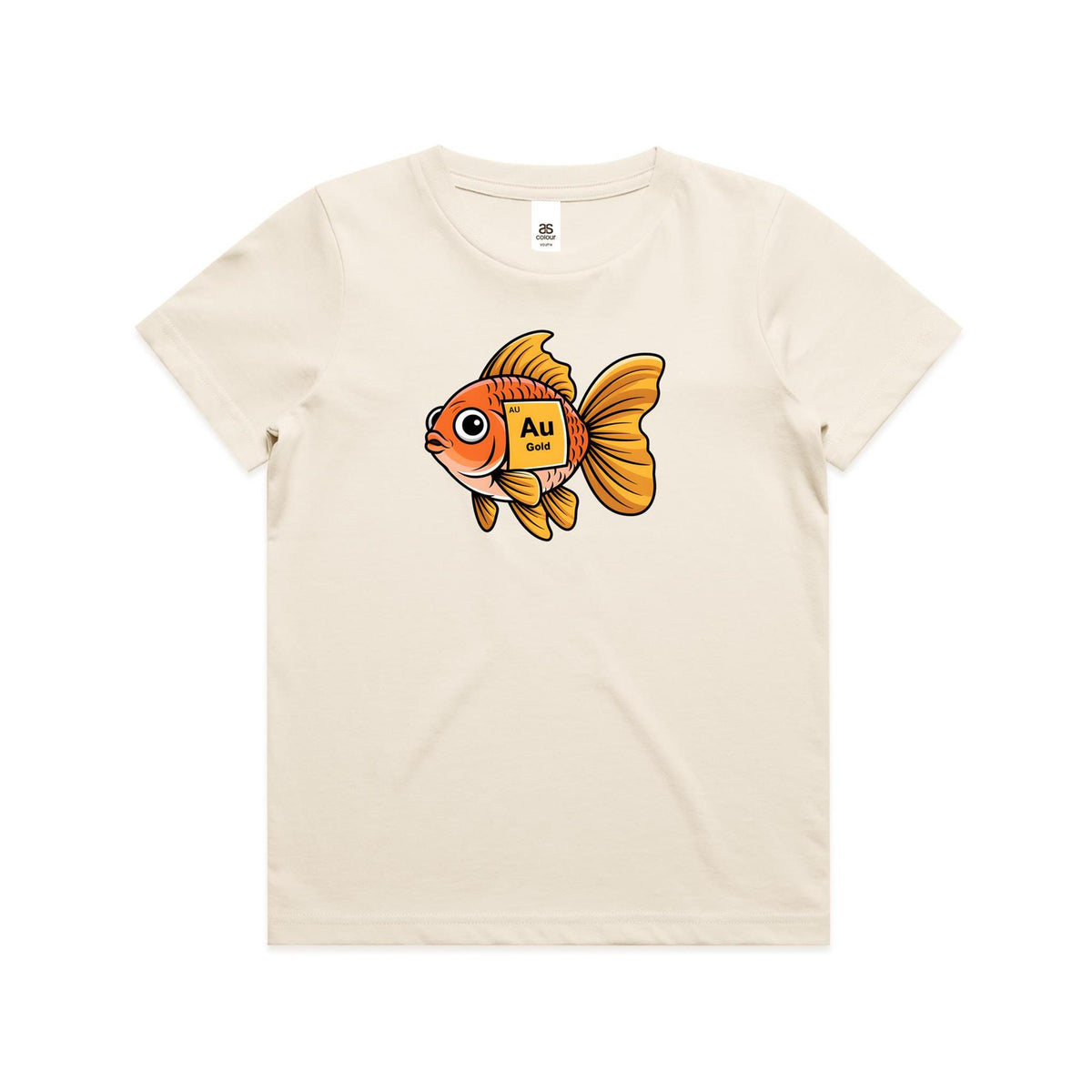 Gold Fish Periodic Table Element Kids AS Colour T-shirt