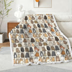 Lots Of Cats - Double-Layer Fleece Blanket 51"x59"
