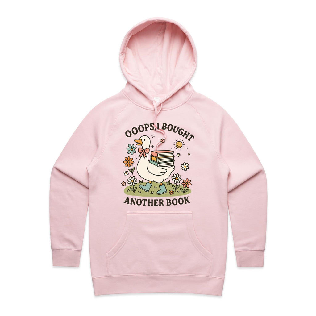 Oops, I Bought Another Book - Womens Hoodie Pink Womens Hoodie animal Printed In Australia Reading