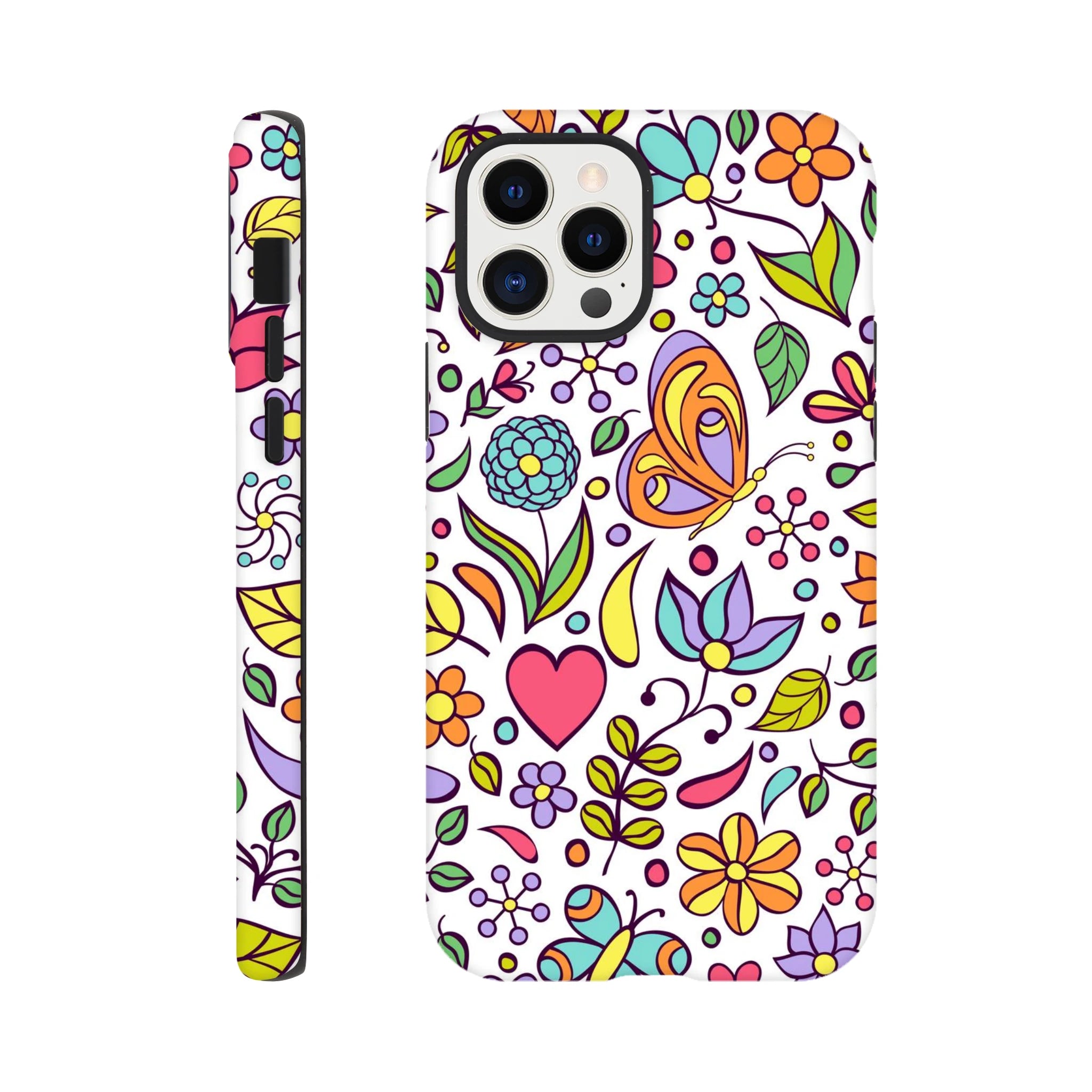 Quirky Butterfly Flowers - Apple iPhone Tough case iPhone 12 Pro iPhone Tough Case animal Globally Fulfilled