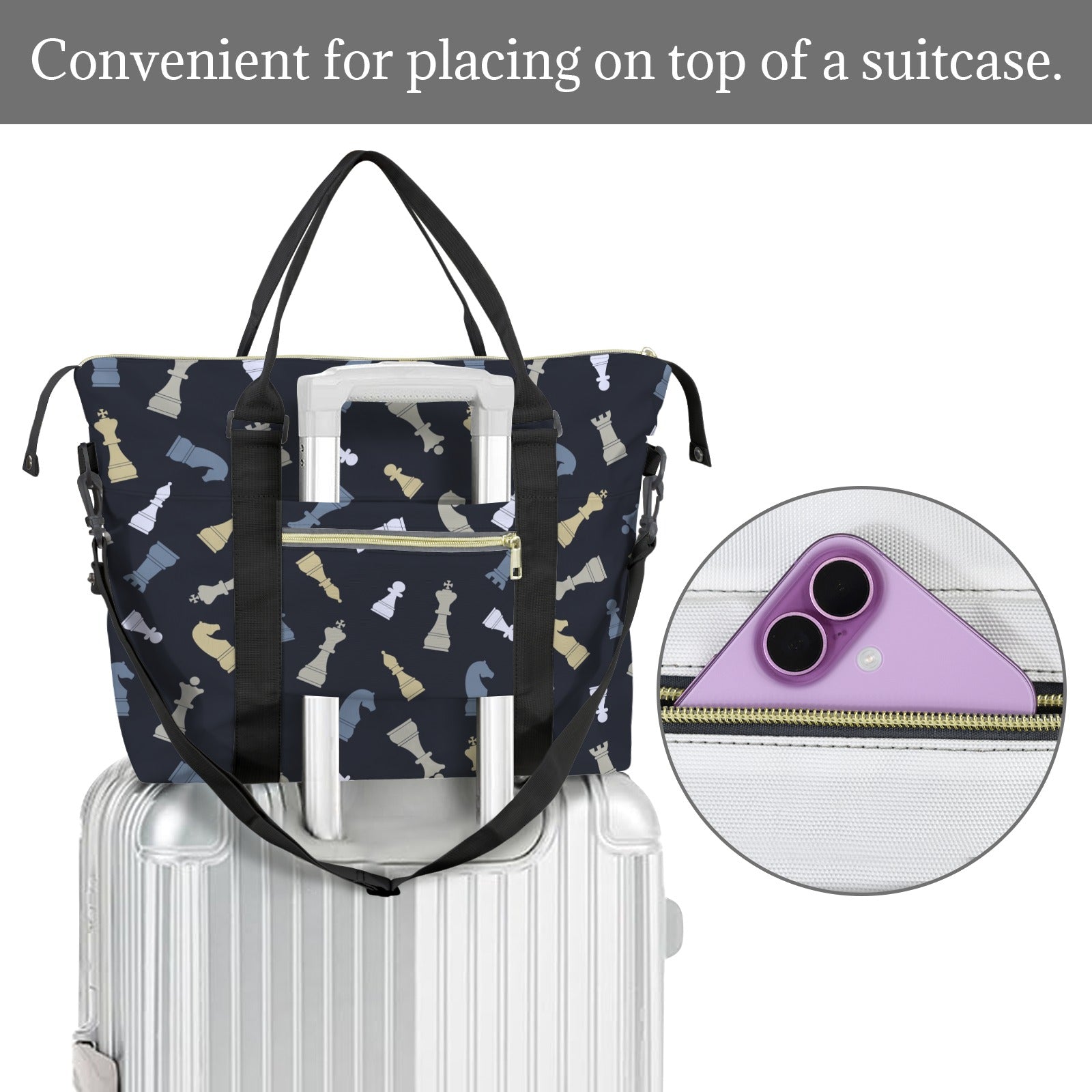 Chess Pattern Duffle Bag-Simple (Model 1715) Duffle Bag-Simple (1715)