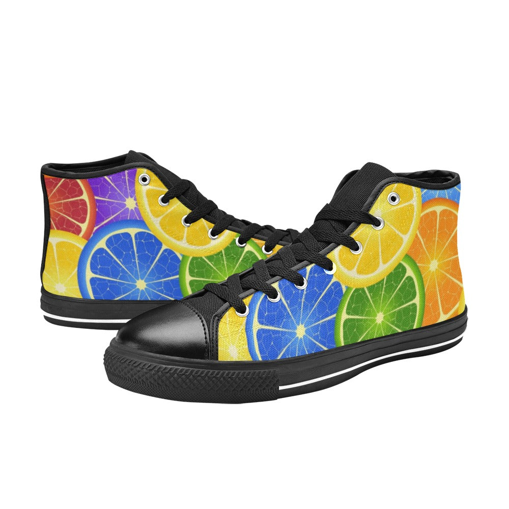 Citrus - Women's High Top Canvas Shoes