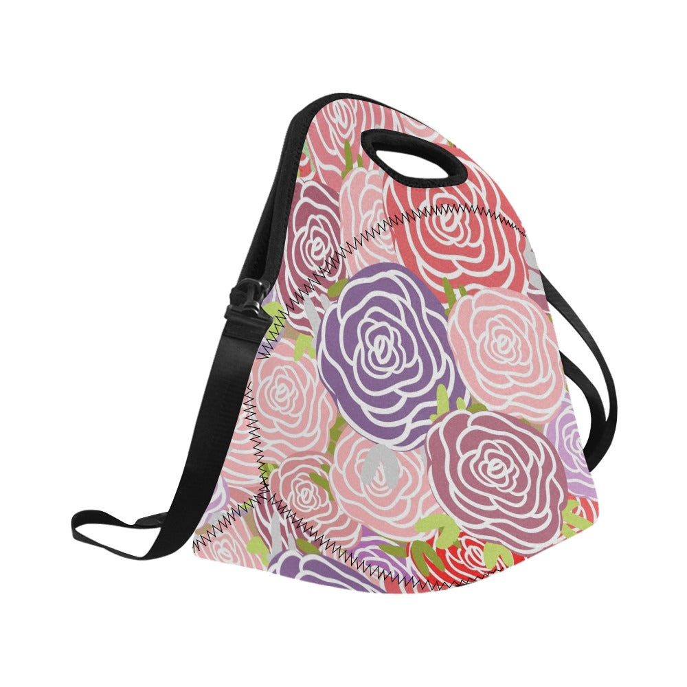Abstract Roses - Neoprene Lunch Bag Neoprene Lunch Bag Printed Offshore