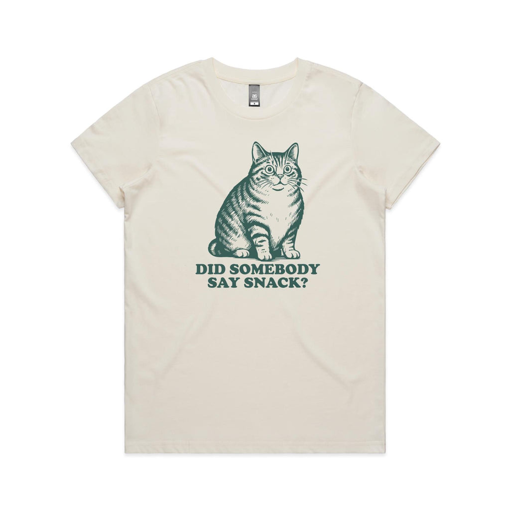 Cat, Did Somebody Say Snack? - Womens T-shirt