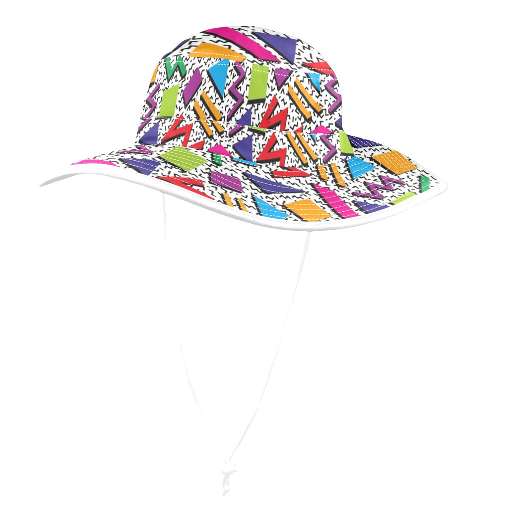 Graphic 80's Wide Brim Bucket Hat Wide Brim Bucket Hat Printed Offshore Retro