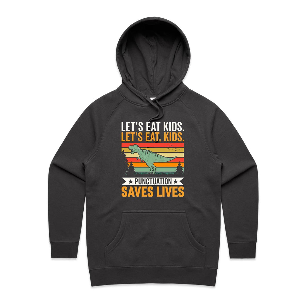 Punctuation Saves Lives, Dinosaur Women's AS Colour Hoodie