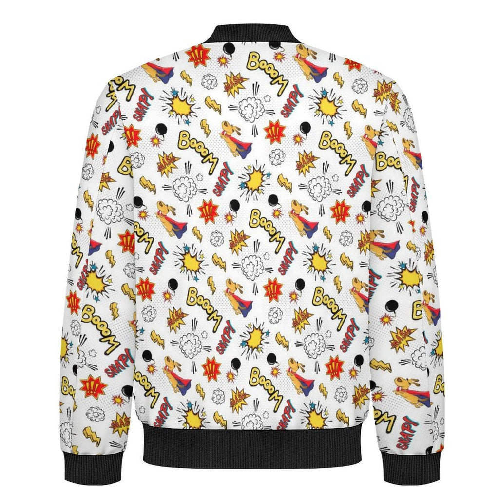 Super Dog Men's Casual Zip‑Up Bomber Jacket