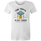 The Truth Is Out There - Womens T-shirt White Womens T-shirt Printed In Australia Sci Fi