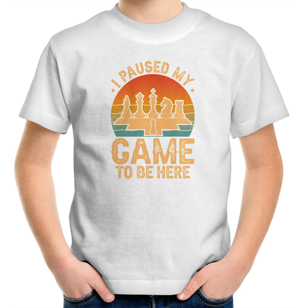 Chess, I Paused My Game To Be Here - Kids Youth T-Shirt White Chess Games Printed In Australia