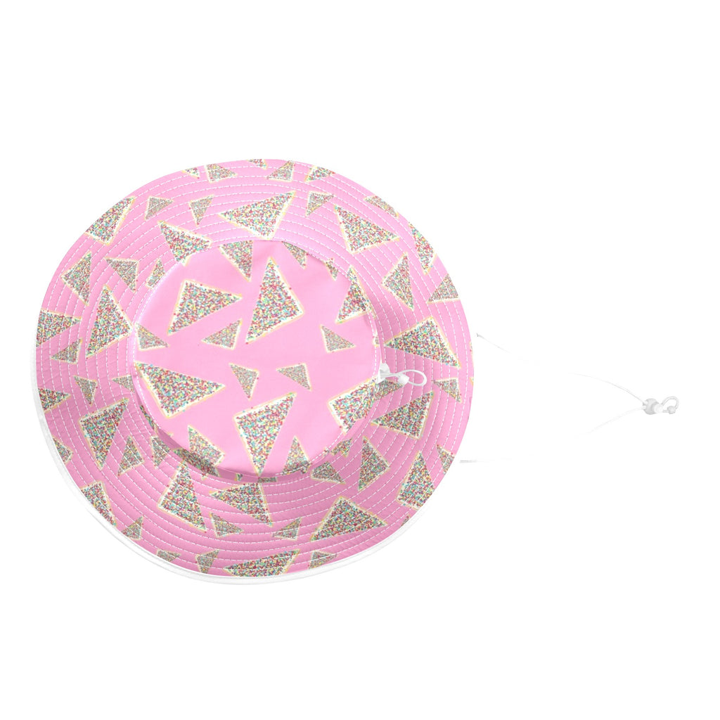 Fairy Bread On Pink Wide Brim Bucket Hat Wide Brim Bucket Hat Food Printed Offshore