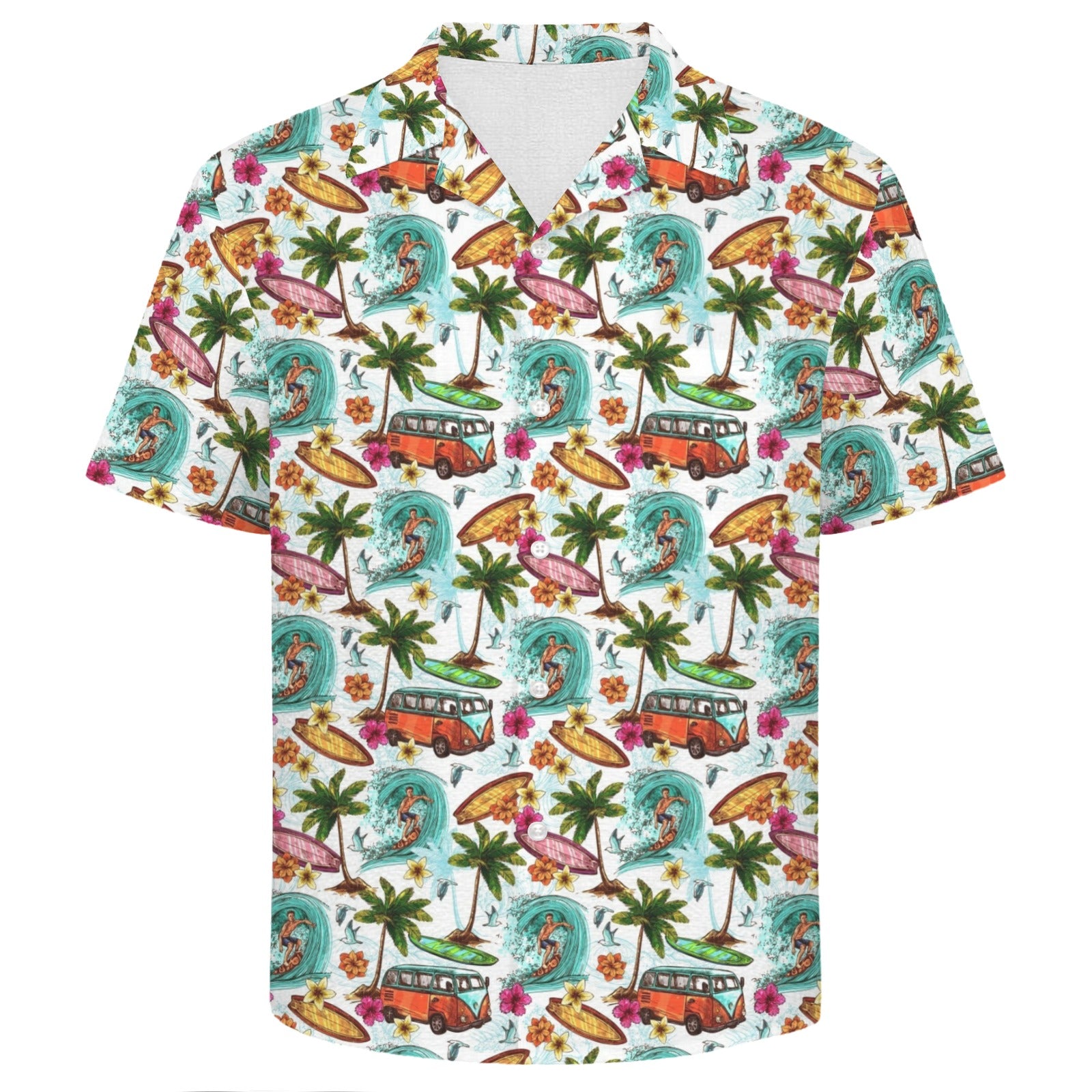 Surfing Safari Men's Crinkle Hawaiian Shirt