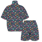 Space Arcade Women's Windbreaker Short Set Women's Windbreaker Short Set Games Printed Offshore Retro Space