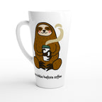 Sloth, No Talkie Before Coffee - White Latte 17oz Ceramic Mug Default Title Latte Mug animal Coffee Globally Fulfilled