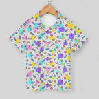 80's Grid Kids Youth Short Sleeve Button Up Shirt