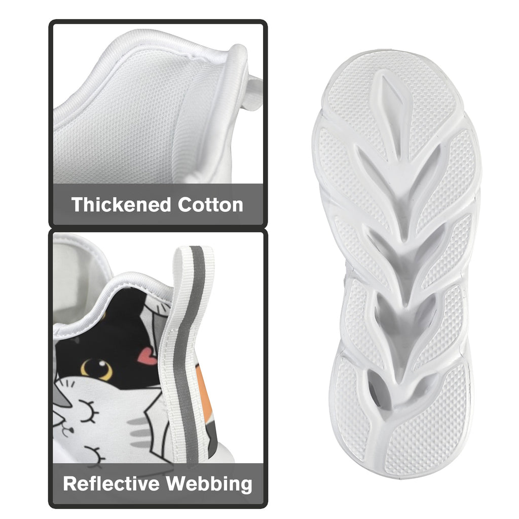 Cute Cartoon Cats Women's Twisted Sole Sneakers