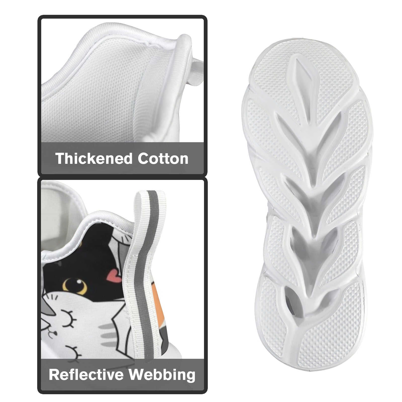 Cute Cartoon Cats Women's Twisted Sole Sneakers
