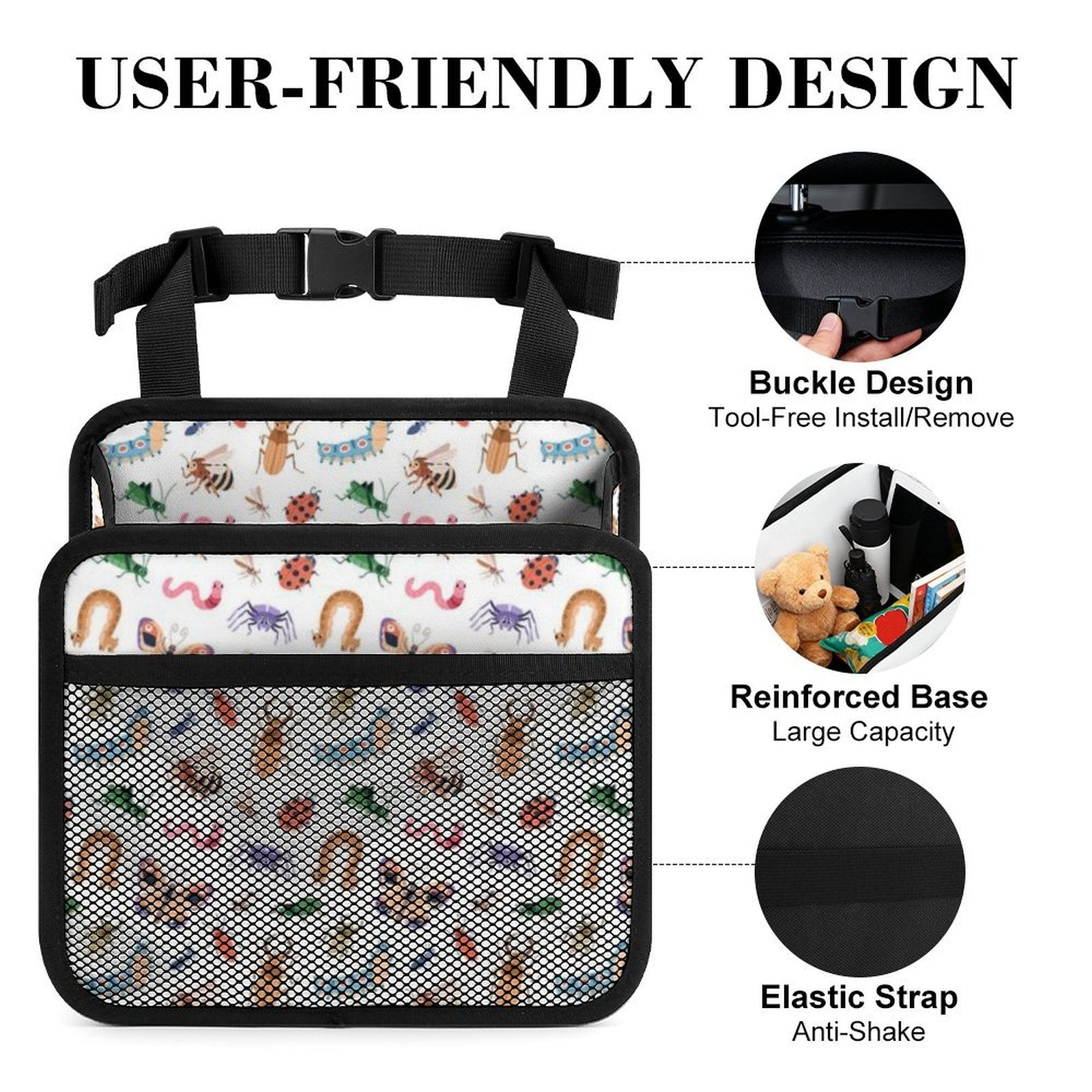 Cute Little Bugs Car Seat Back Organiser Car Seat Back Organiser animal Printed Offshore