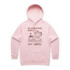 No Inspirational Quotes, Just Coffee - Womens Hoodie Pink Womens Hoodie Coffee Printed In Australia