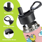 Cute Honey Bee 12oz Kids Water Bottle with Straw Lid