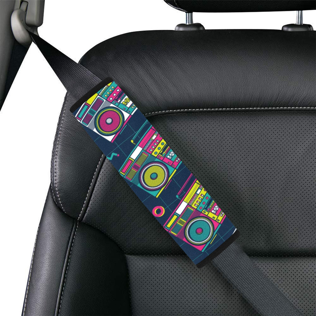 Boombox Car Seat Belt Cover 7''x10'' (Pack of 2) Car Seat Belt Cover 7x10 (Pack of 2) Music Printed Offshore Retro