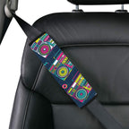 Boombox Car Seat Belt Cover 7''x10'' (Pack of 2) Car Seat Belt Cover 7x10 (Pack of 2) Music Printed Offshore Retro