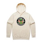 Coffee Is Universal, Alien - Mens Hoodie Ecru Mens Hoodie Coffee Printed In Australia Sci Fi